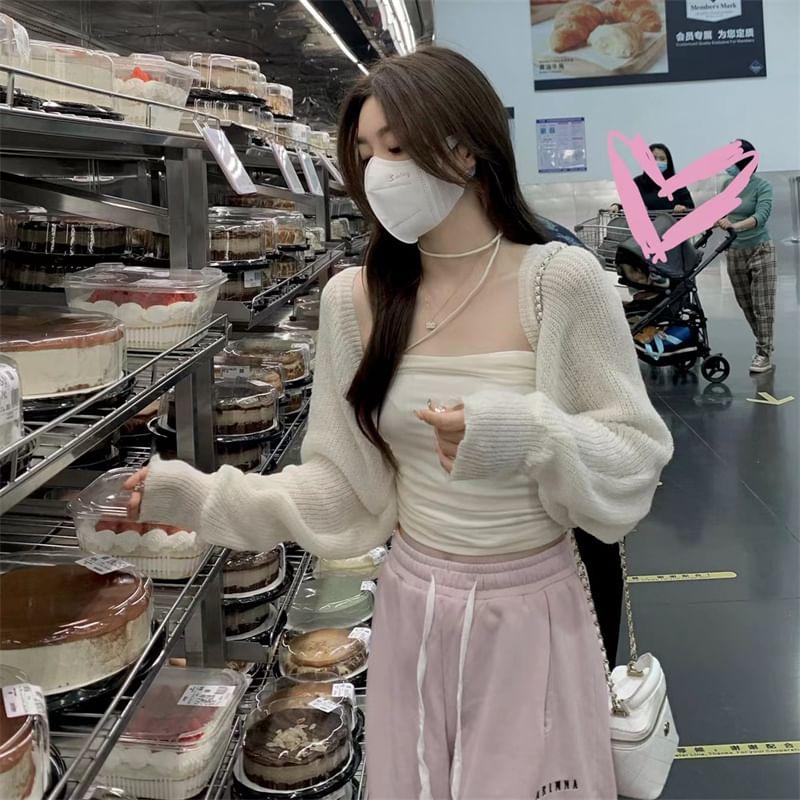 Plain Tube Top / Cardigan Product Image