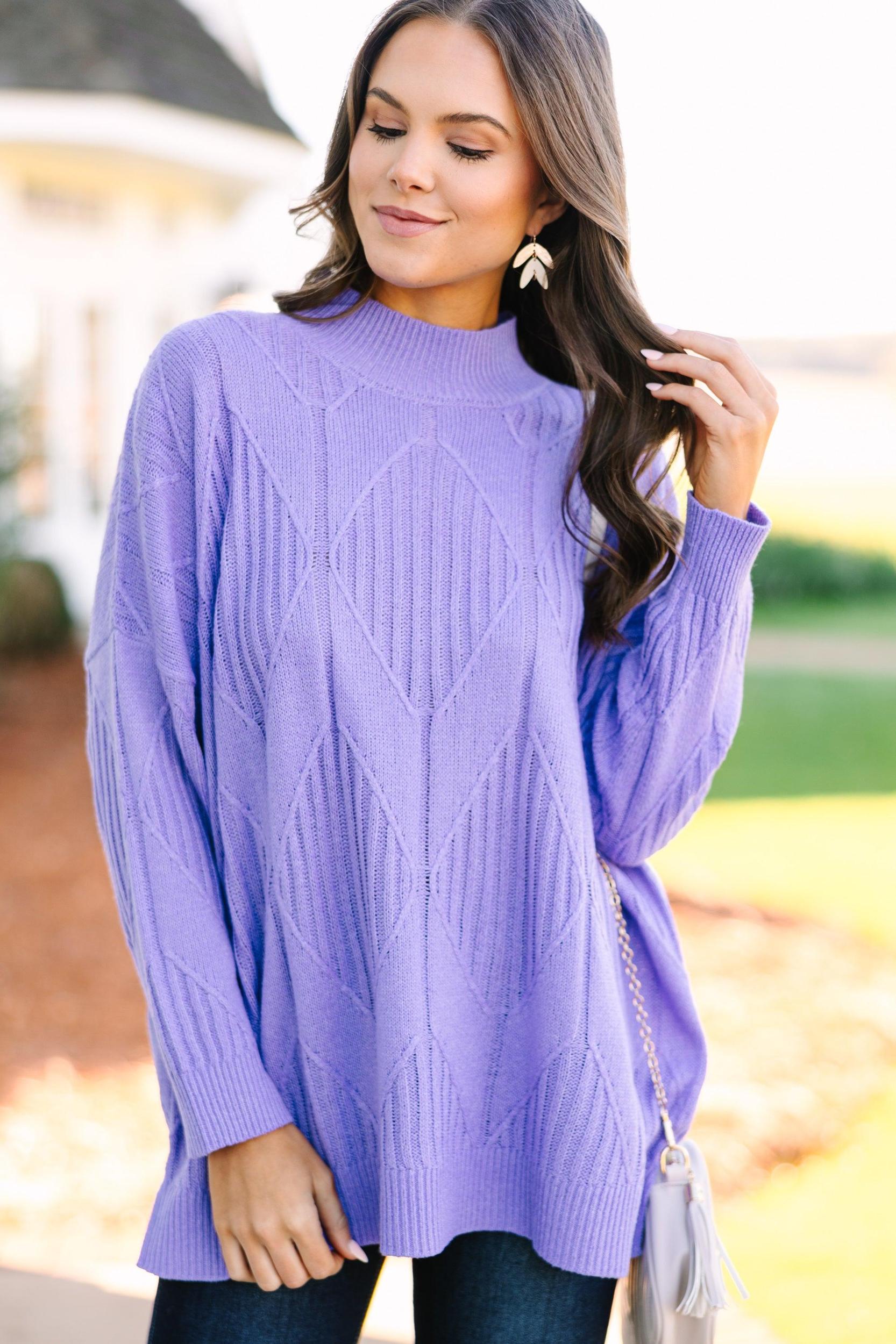 Walk The Walk Lavender Purple Sweater Female Product Image
