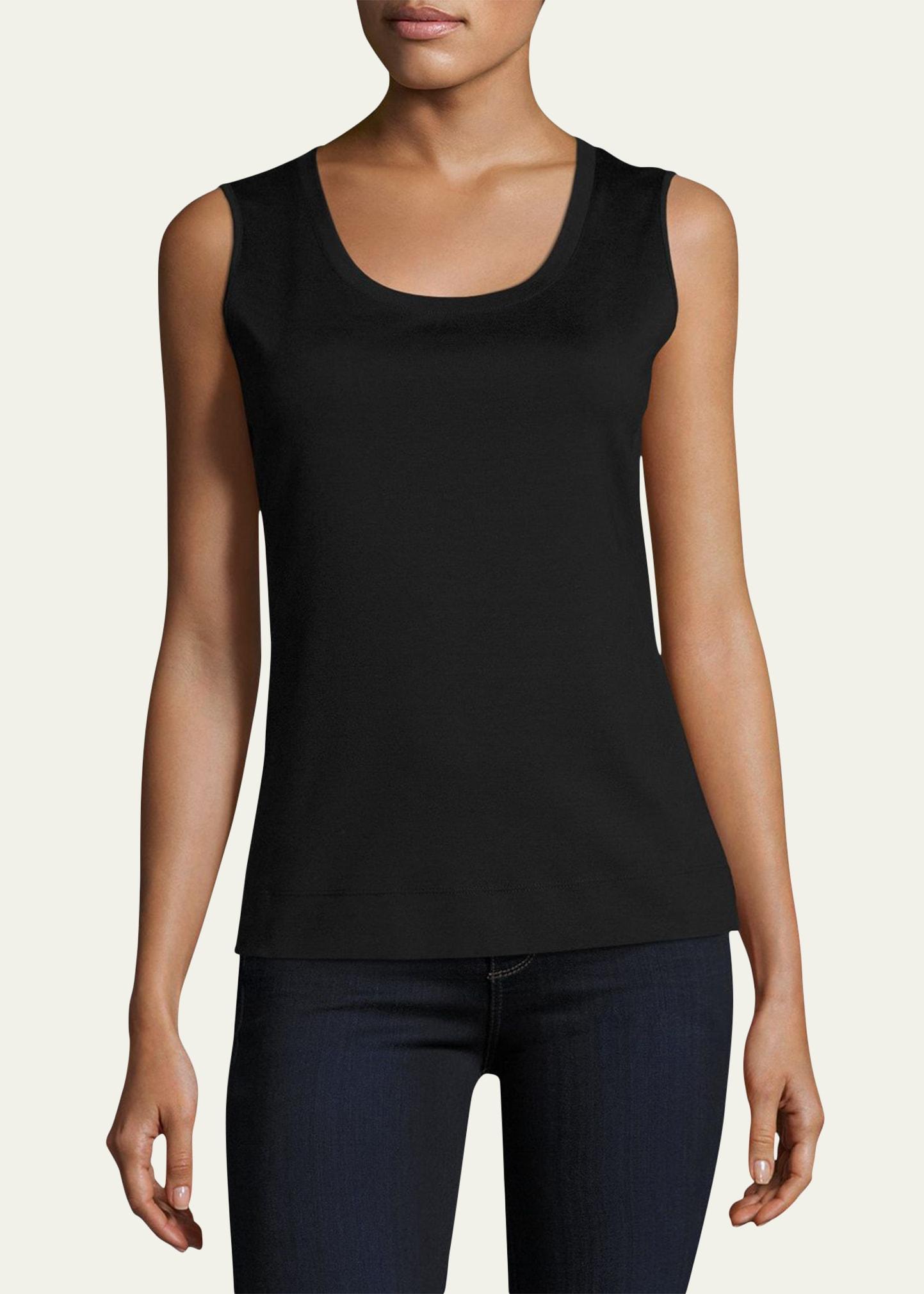Stretch Cotton Scoop Neck Tank Product Image