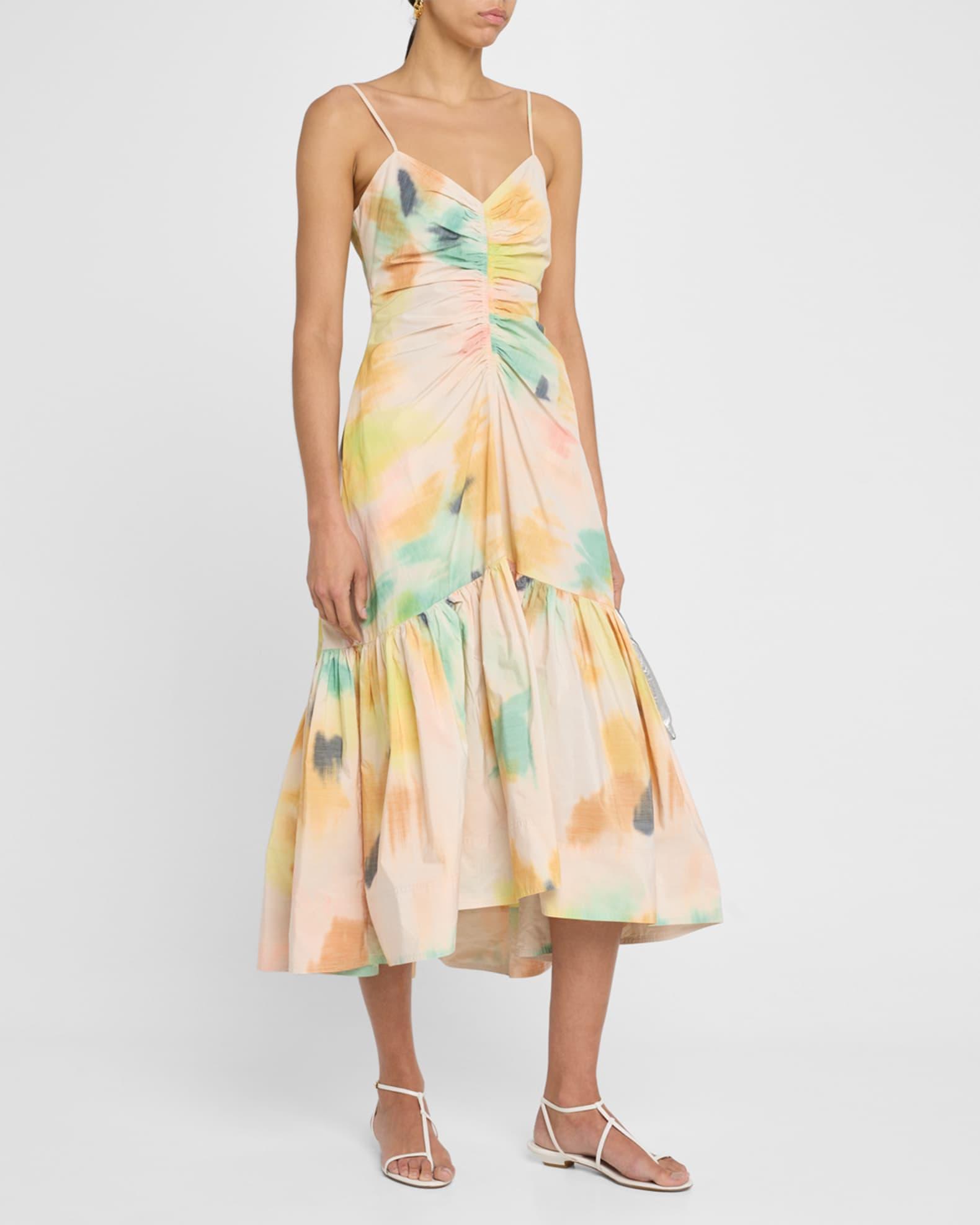 Lindsey Ruched Fit-And-Flare Midi Dress Product Image