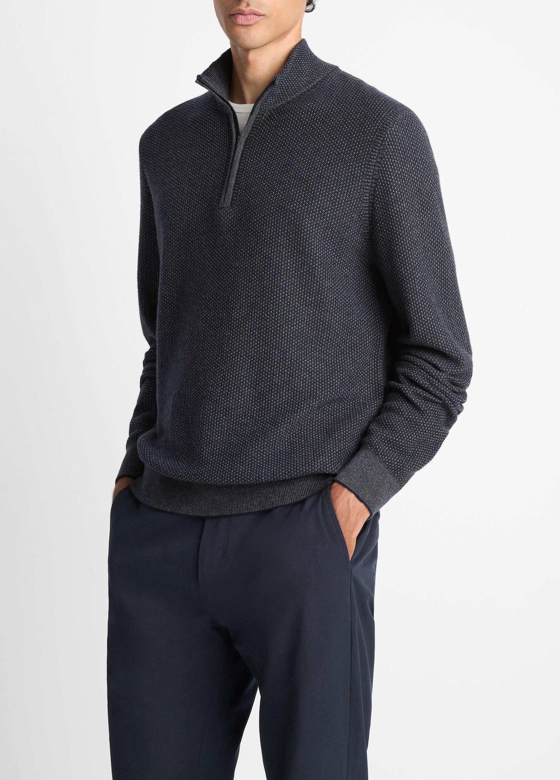 Geo-Jacquard Wool-Blend Quarter-Zip Sweater Product Image