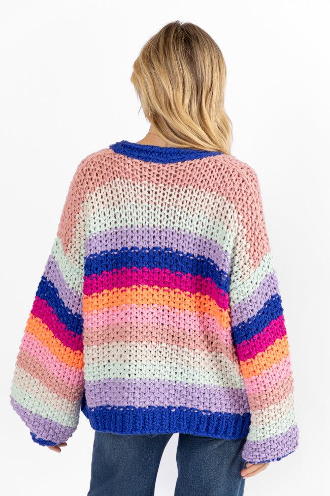 Forgot You Existed Navy Multi Striped Cardigan FINAL SALE Product Image