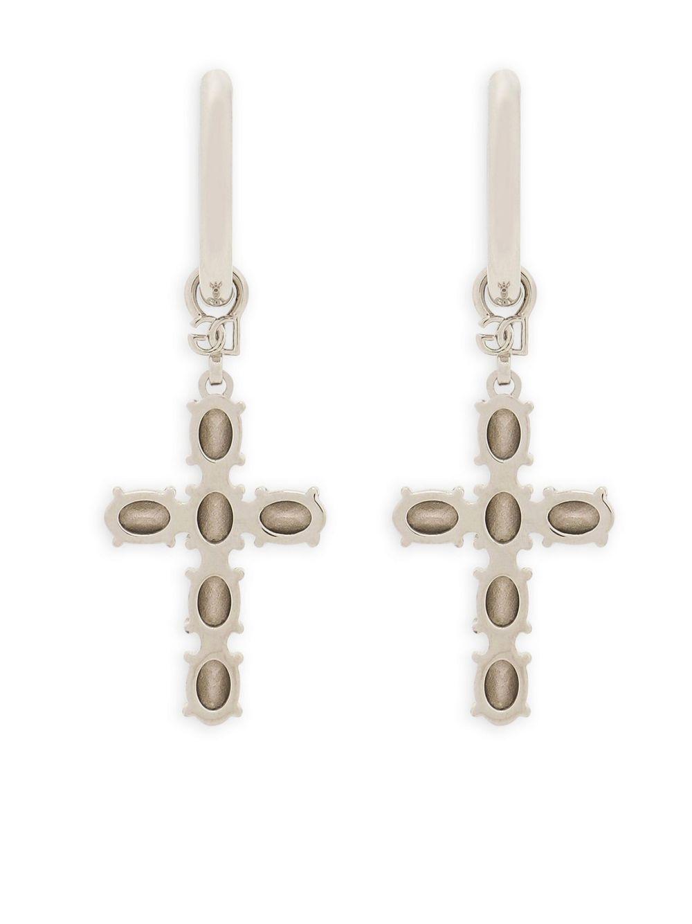 cross-charm hoop earrings Product Image