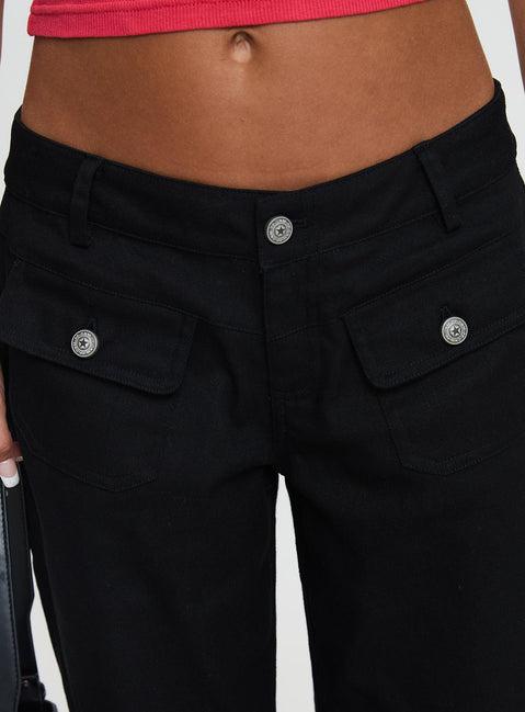 Benicale Low Rise Cargo Pants Black Product Image