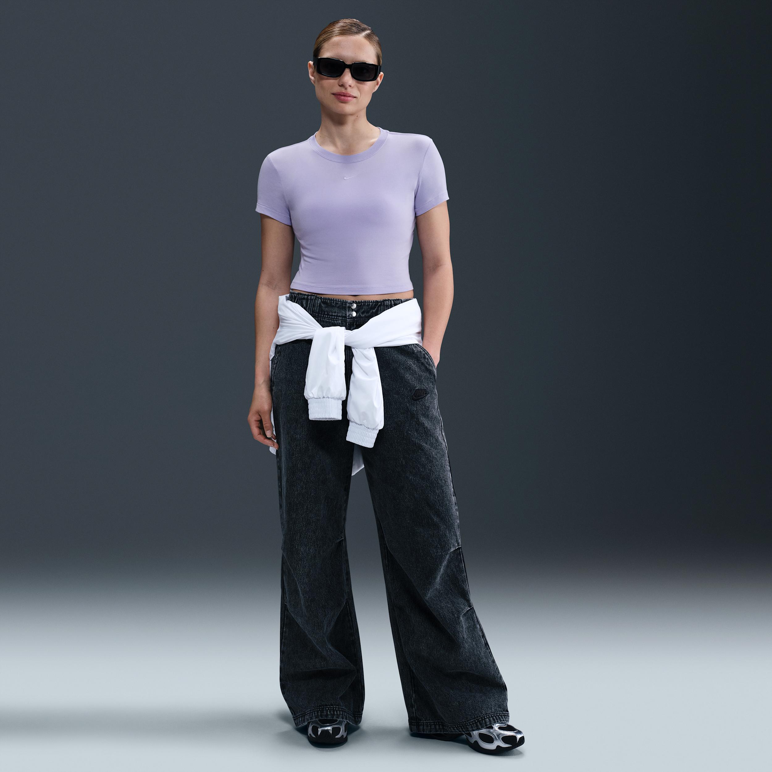 Womens Nike Sportswear Chill Knit Cropped T-Shirt | HF9538-533 Product Image