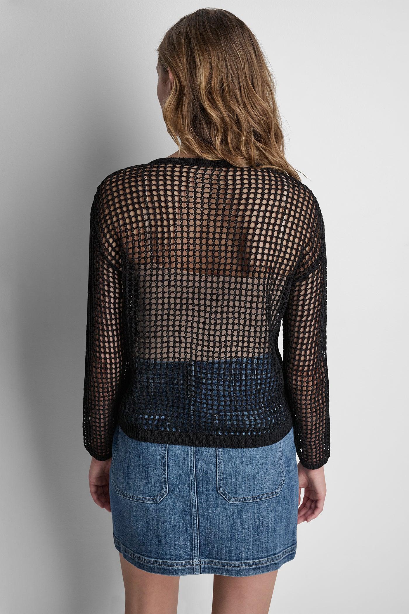 CROCHET OPEN-STITCH LOGO SWEATER Product Image