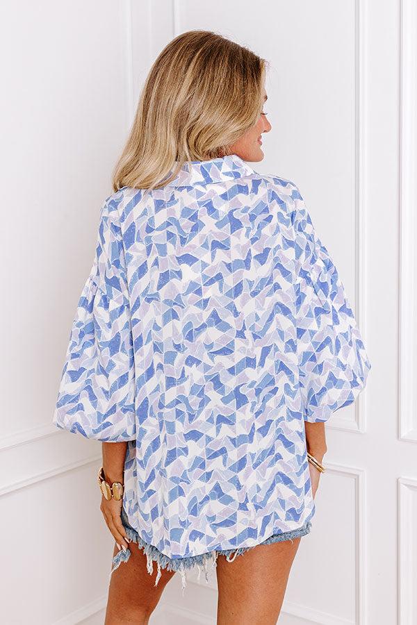 Mystic Waterfalls Shift Top In Periwinkle Product Image