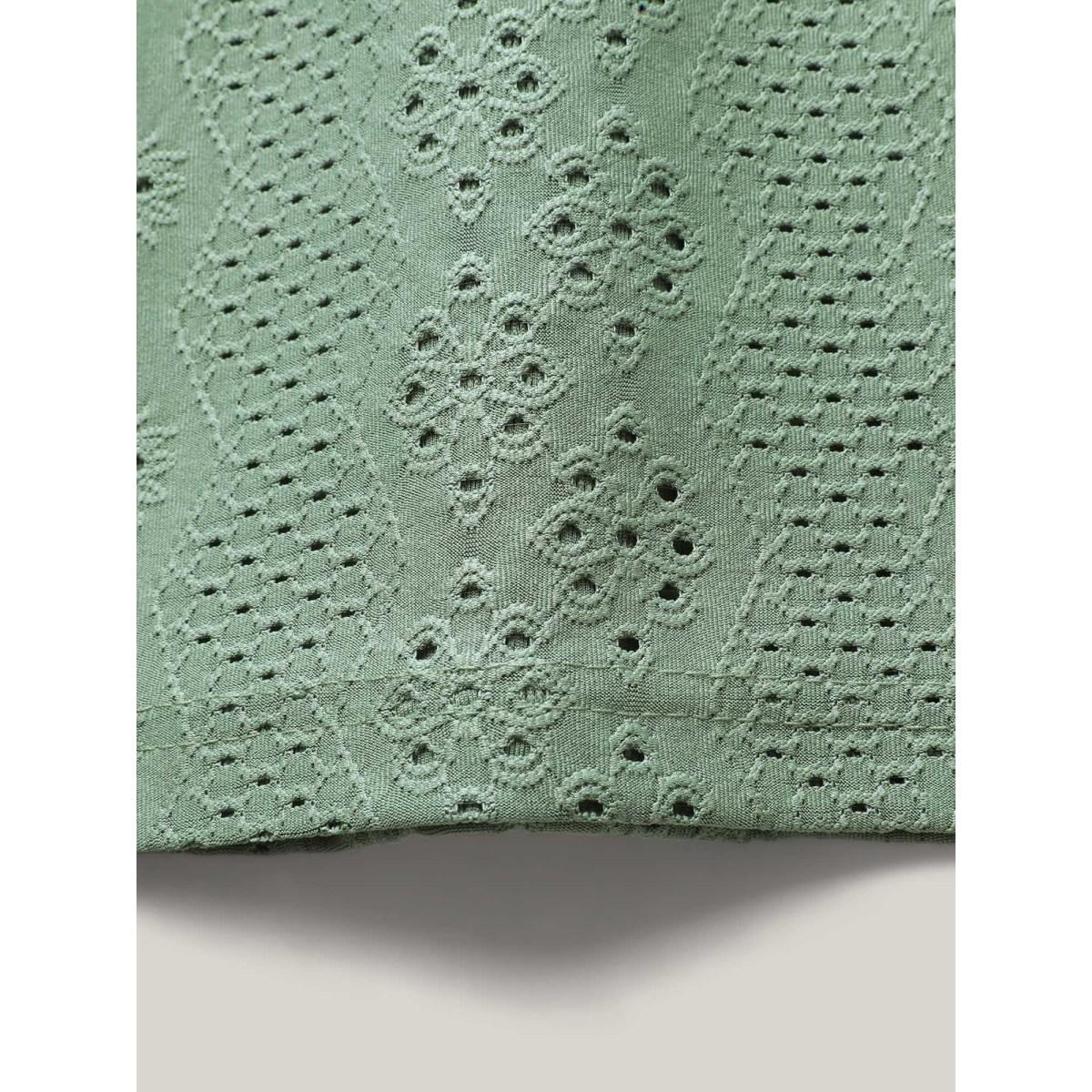 Plus Size Cut-Out Textured Button Detail Tank Top Women Greenbean Leisure Texture Round Neck Casual Tank Tops Camis BloomChic 28/5X Product Image