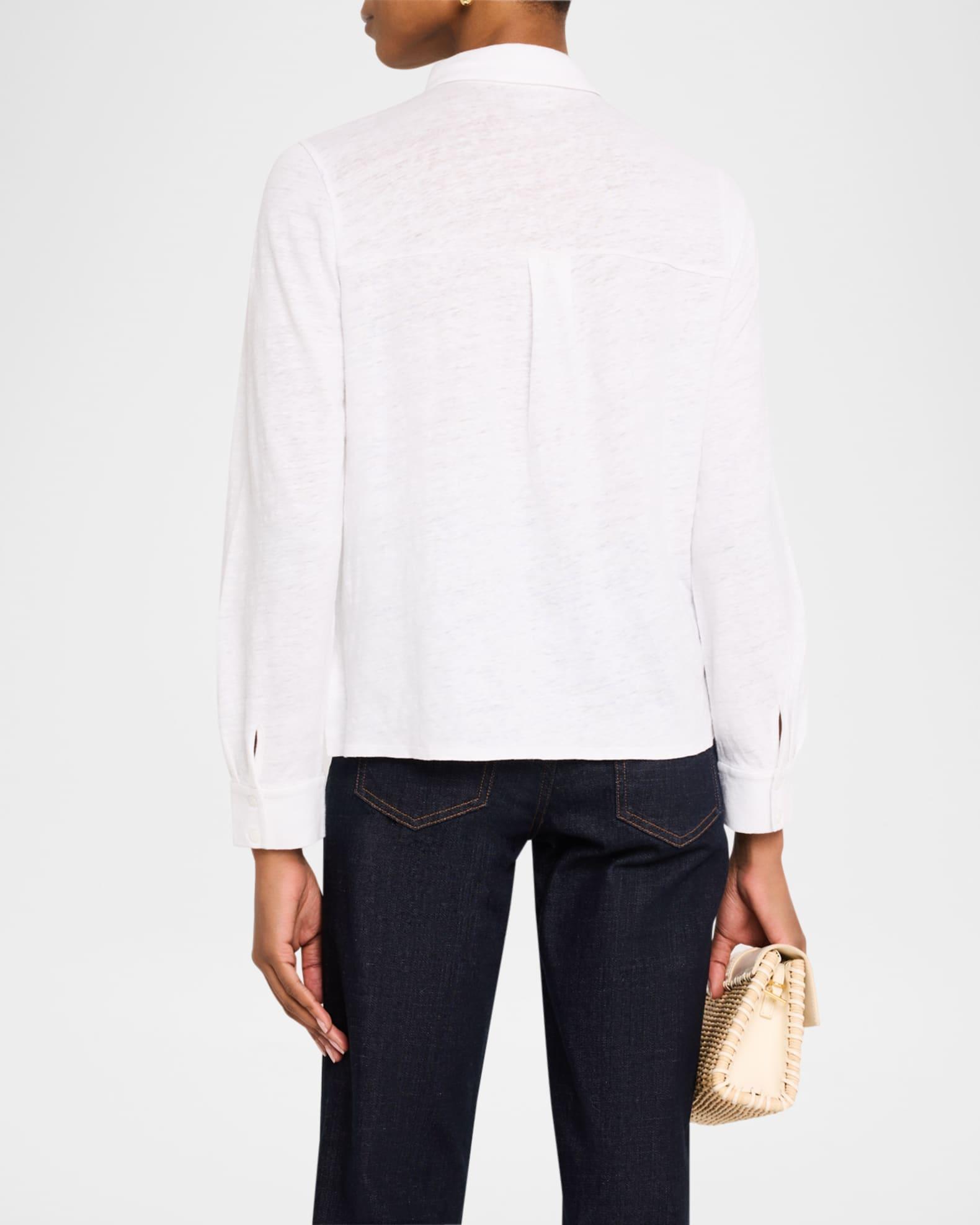 Button-Down Organic Linen Jersey Shirt Product Image