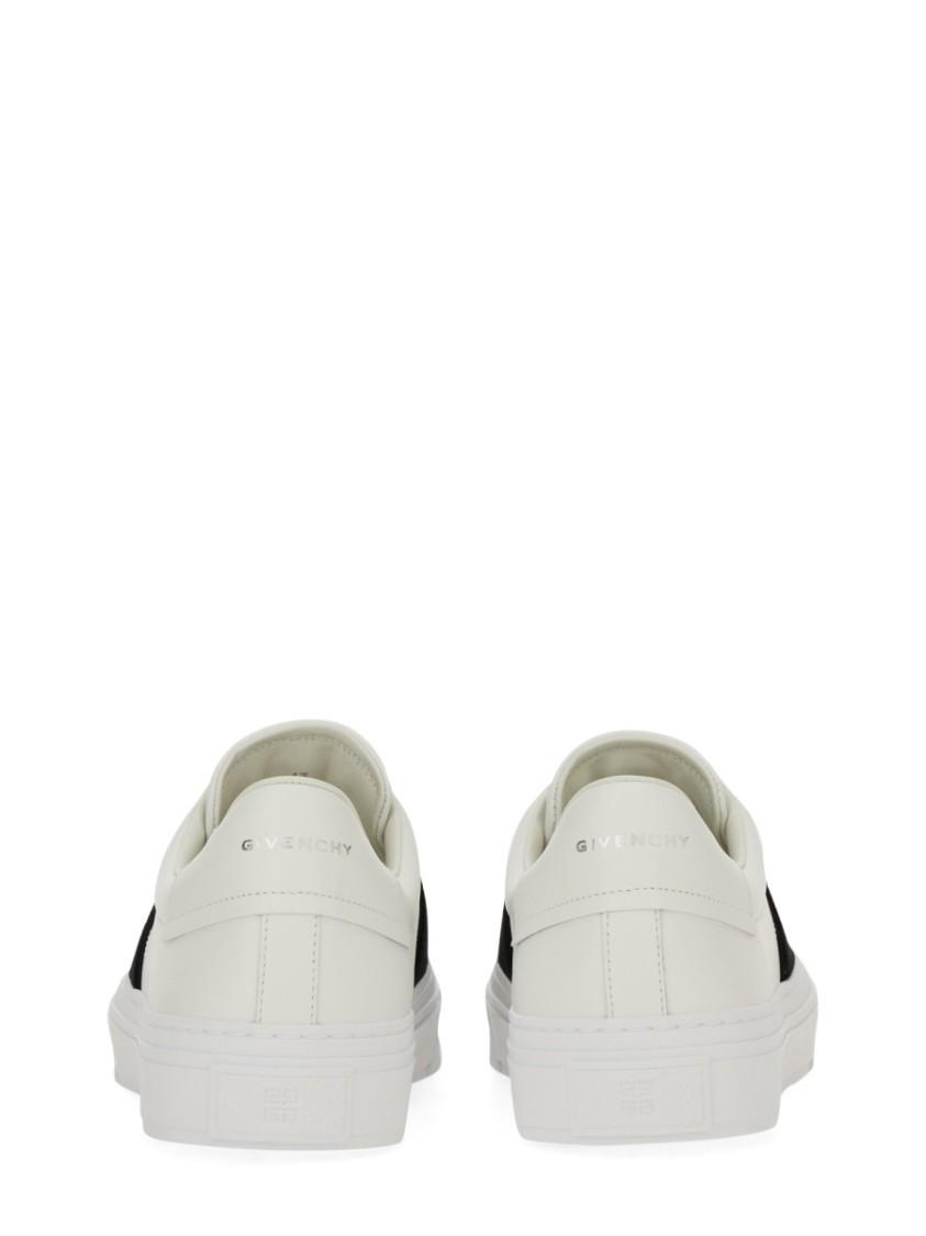 GIVENCHY Logo-embroidered Slip-on Leather Sneakers In White Black Product Image