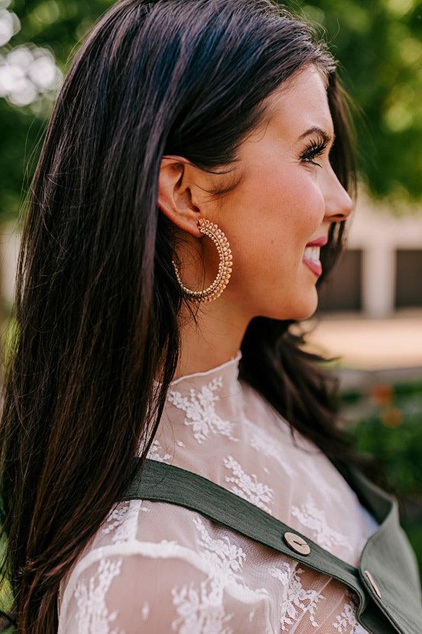 Humming Sweetly Hoop Earrings In Champagne Product Image