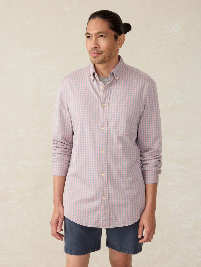 Coastline Knit Shirt - Blue Coral Gingham Product Image
