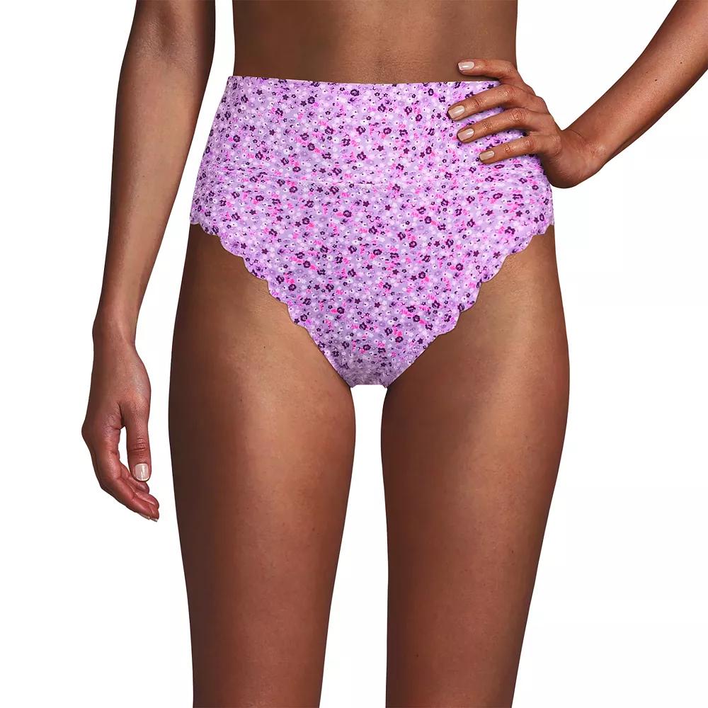 Women's Lands' End Tugless Scallop High Waisted Swim Bottoms,  Product Image