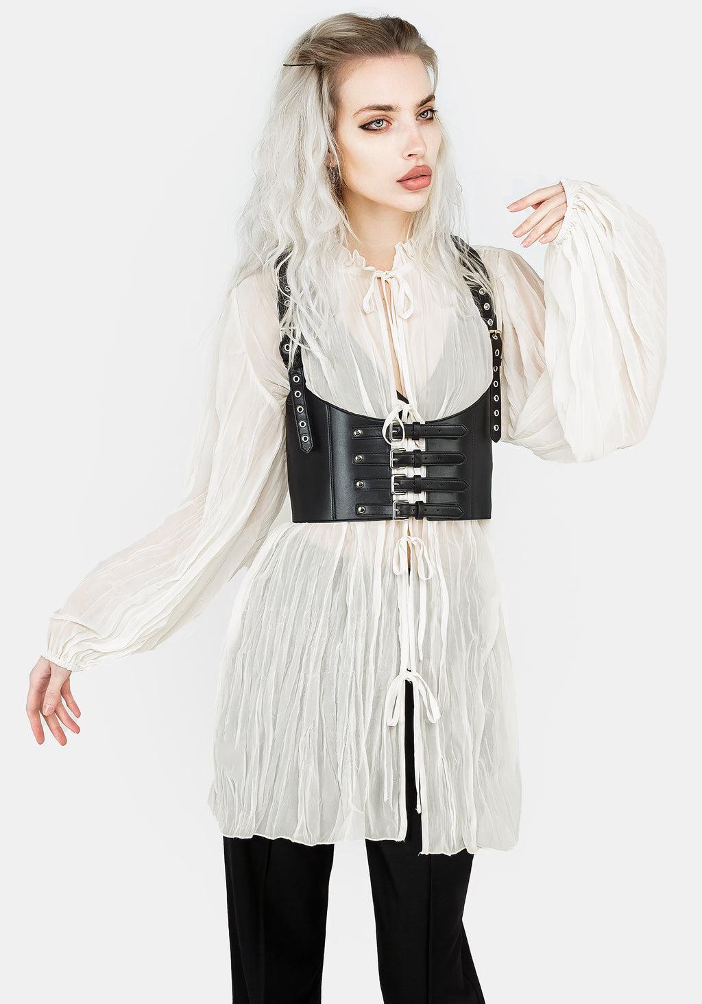 Villain Textured Blouse - White Product Image