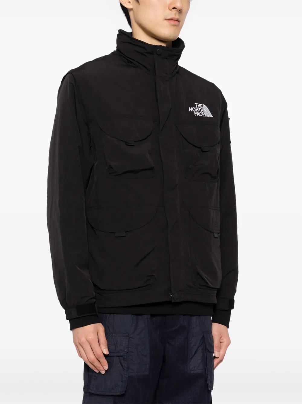 logo-embroidered zip-up military jacket Product Image