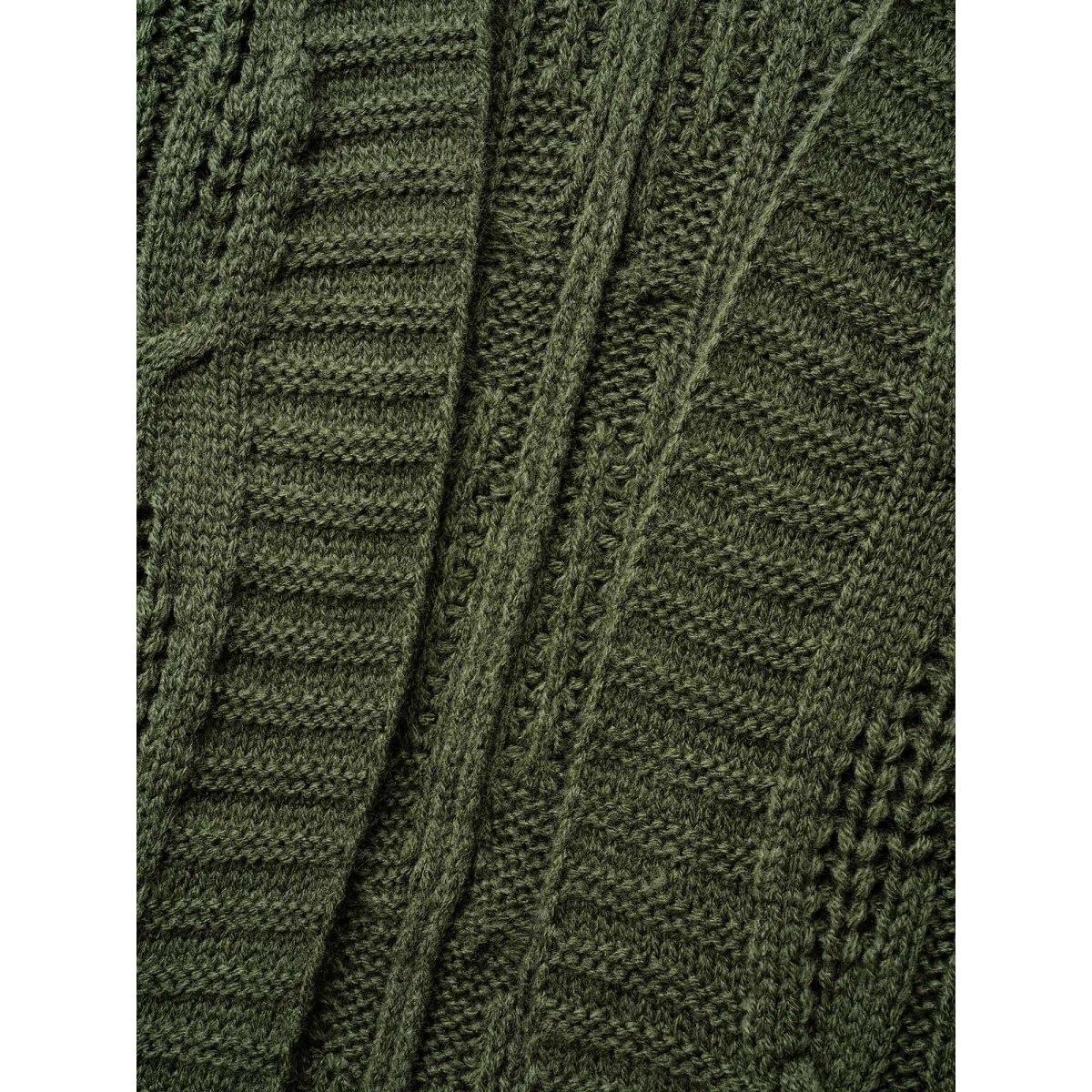 Plus Size Curved Open-Front Dolman Sleeve Knit Cardigan Moss Women Casual Loose Long Sleeve Everyday Cardigans BloomChic 14-16/1X Product Image