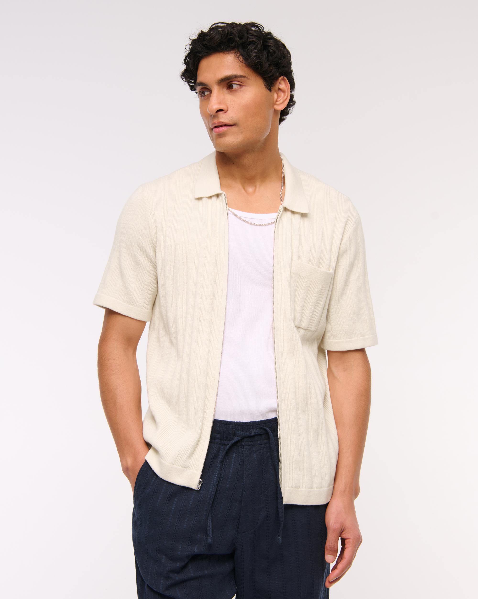 Full-Zip Sweater Polo Product Image