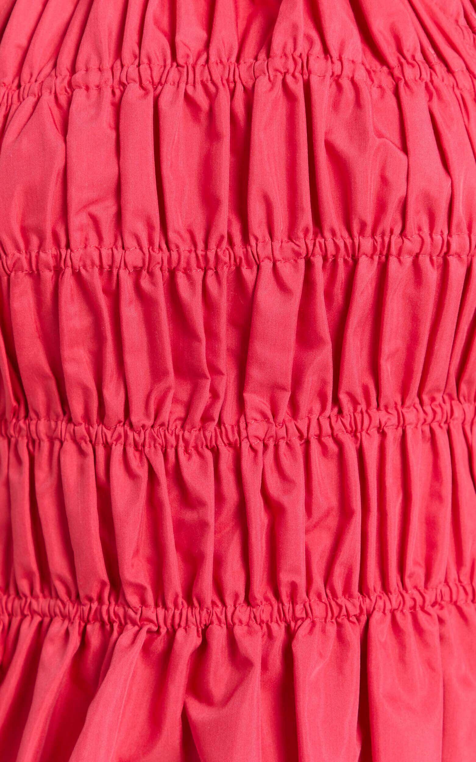 Kaiden Top - Halter Neck Backless Ruched Top in Red Product Image