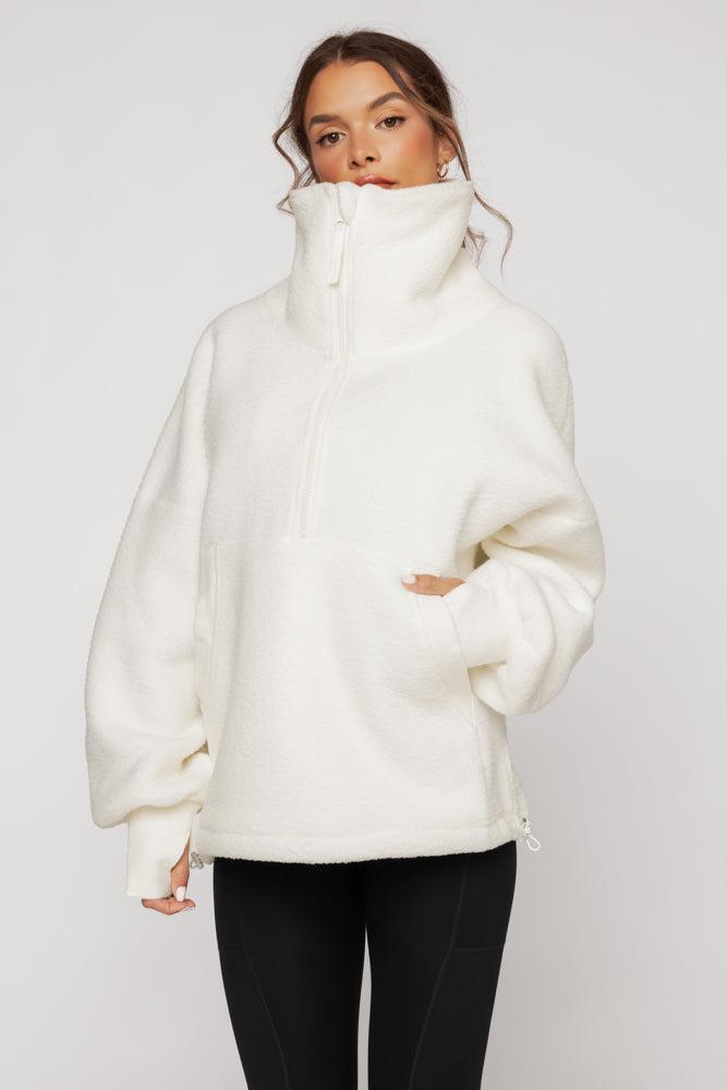 Big Hug Fleece Half Zip Sweater - Ice Cream Product Image
