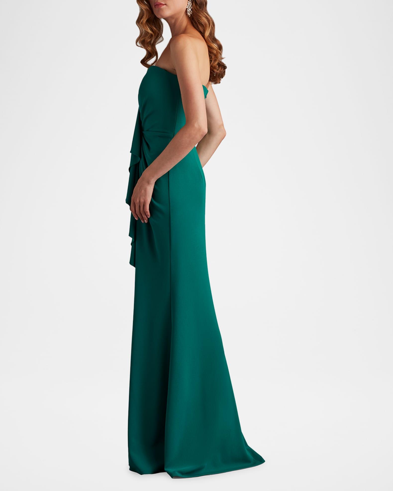 Strapless Ruffle Crepe Gown Product Image