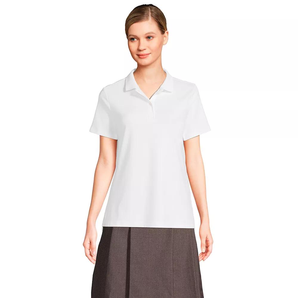 Women's Lands' End School Uniform Short Sleeve Interlock Polo Shirt,  Product Image