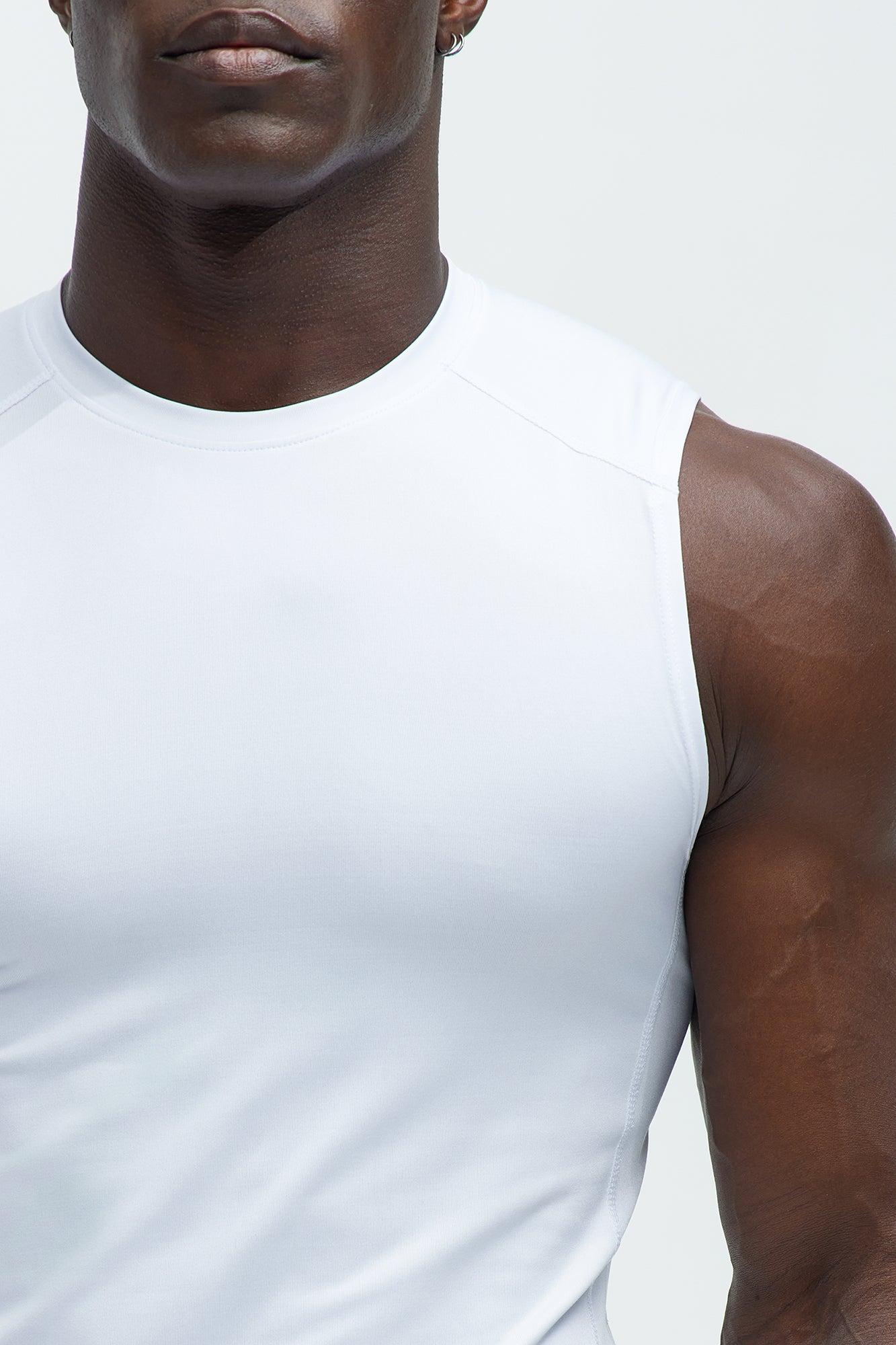 Vital Compression Cut Off Tee - White Product Image
