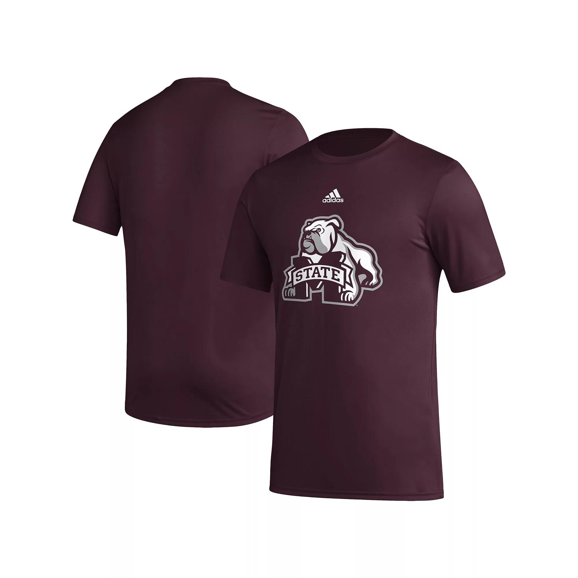 Men's adidas Maroon Mississippi State Bulldogs Basics Secondary Pre-Game AEROREADY T-Shirt, Size: Large, Mst Red Product Image