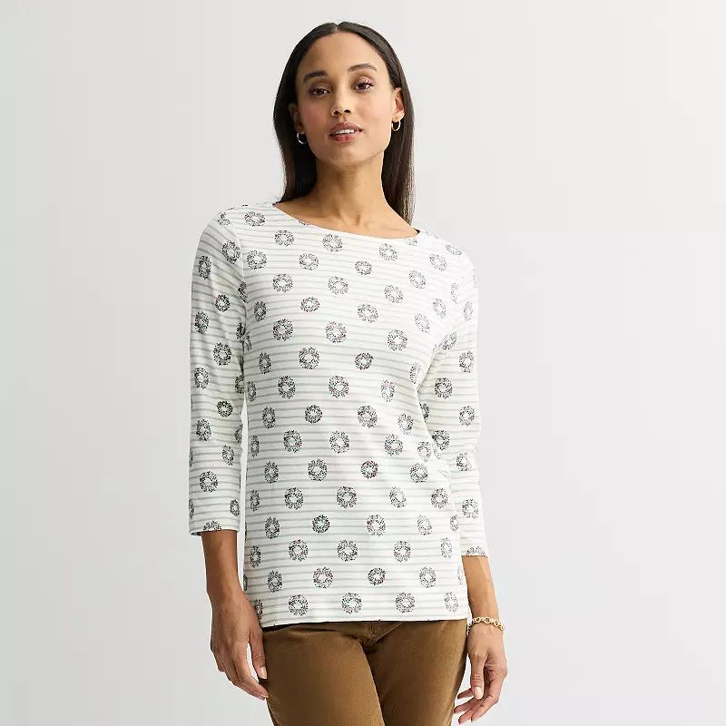 Petite Croft & Barrow® Boatneck Top, Women's,  Product Image
