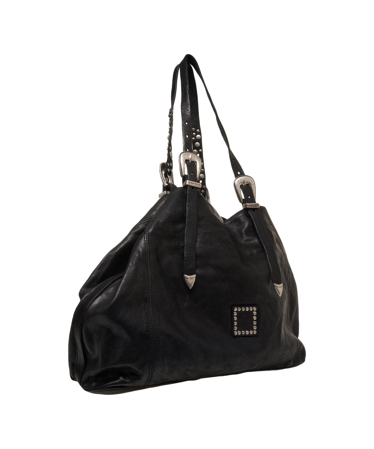 Leather handbag with stud details Product Image