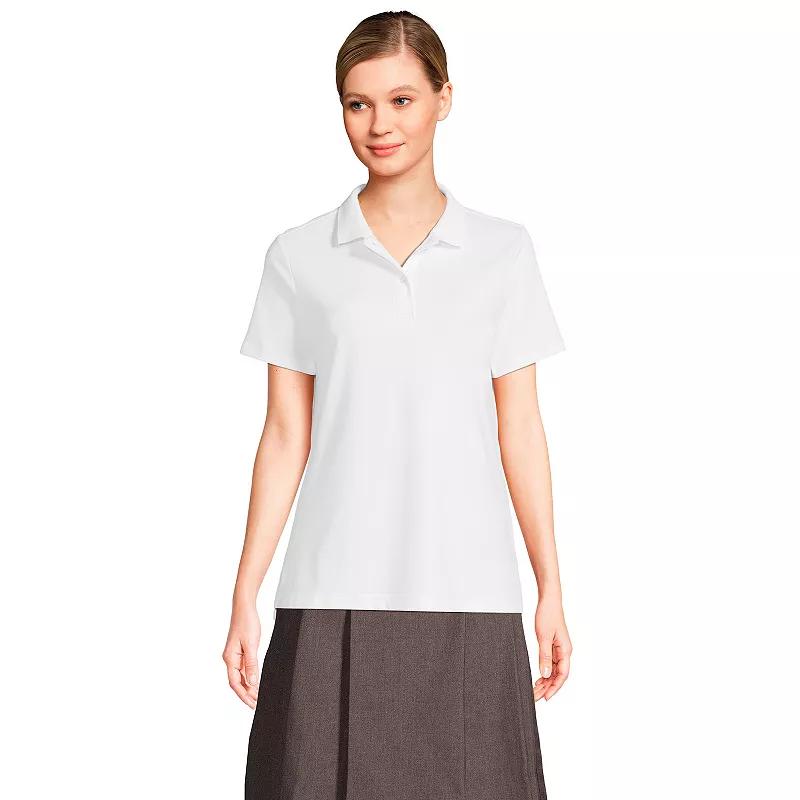 Women's Lands' End School Uniform Short Sleeve Interlock Polo Shirt,  Product Image