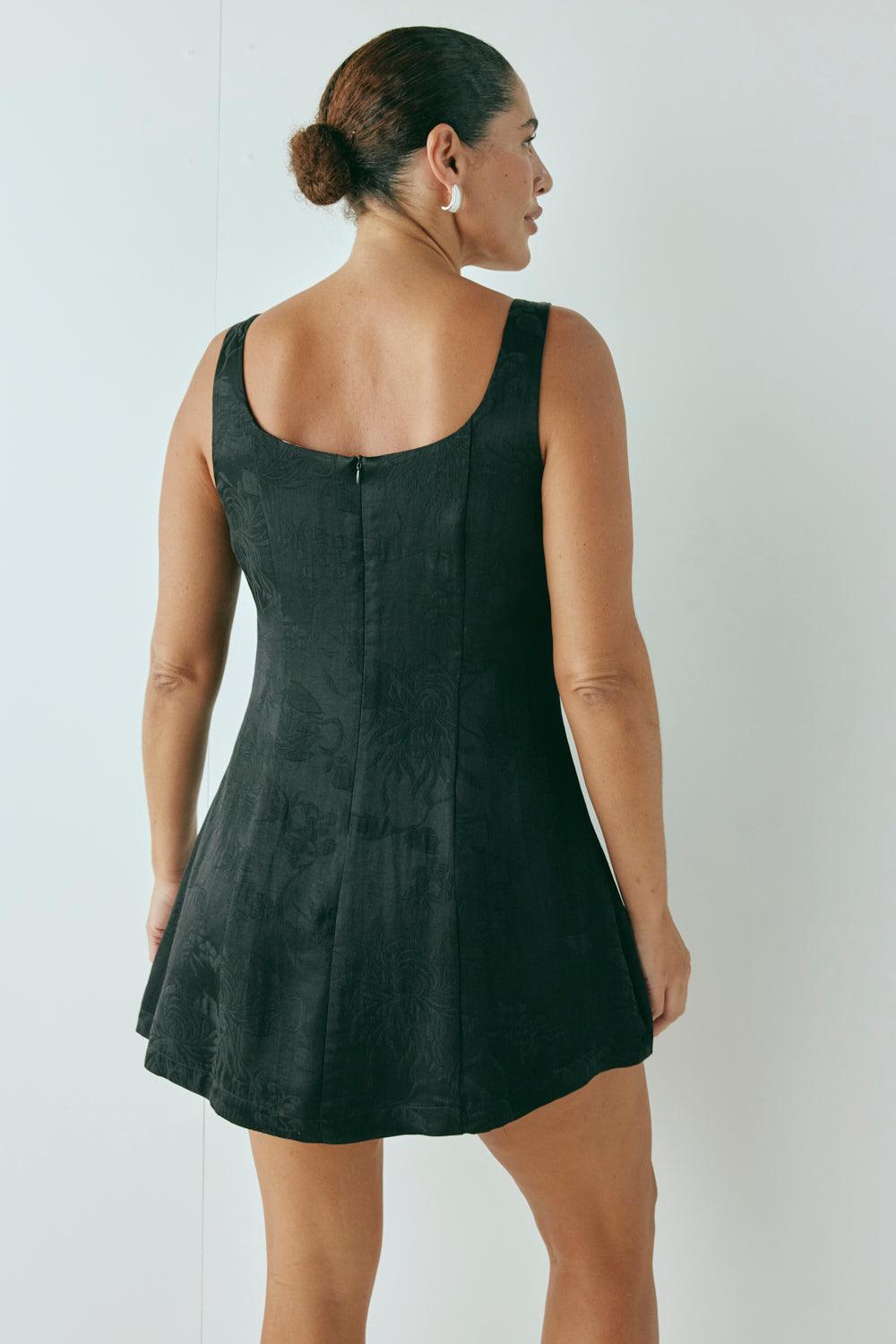 Shiloh Jacquard Mini Dress Black Product Image