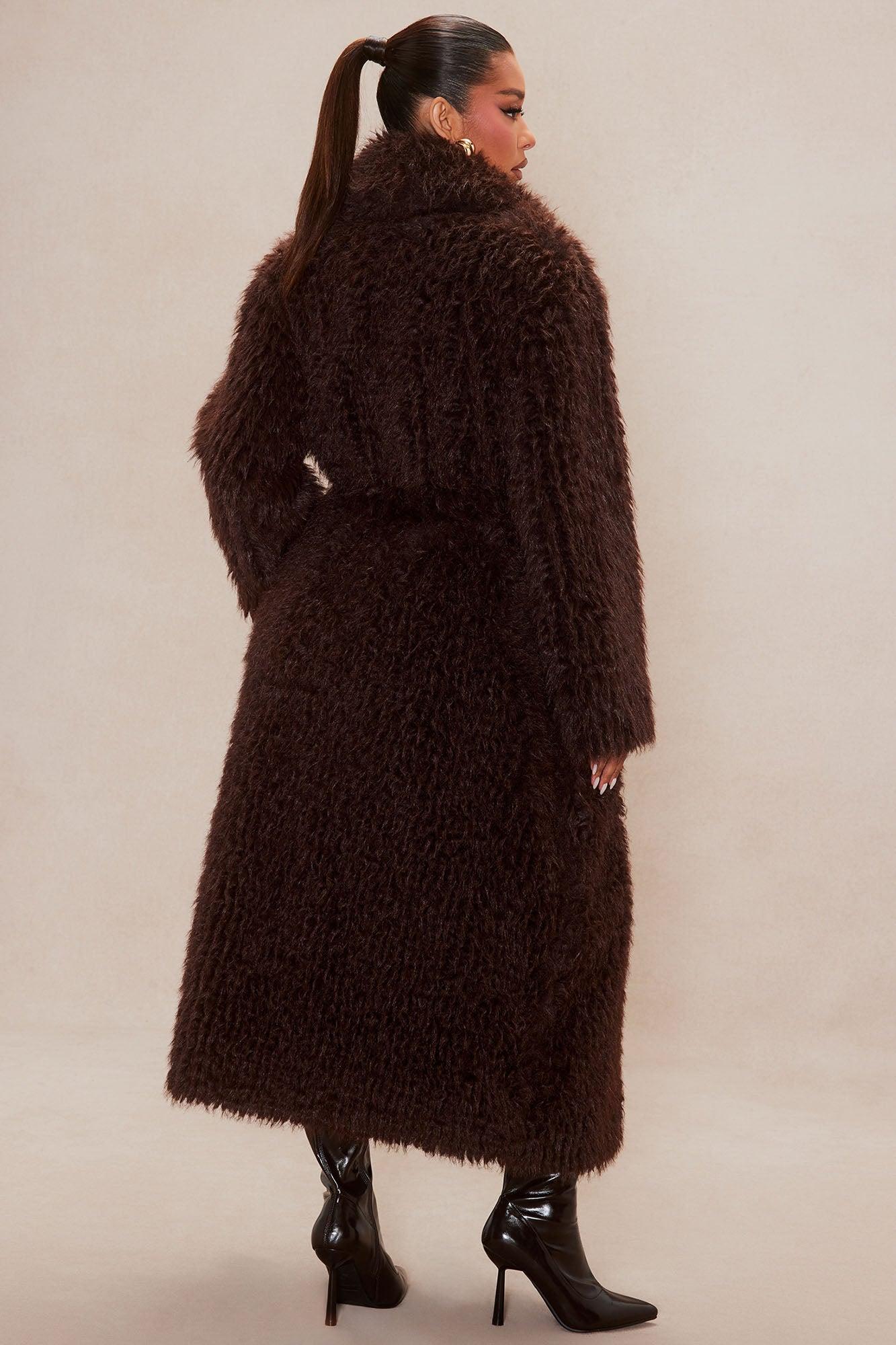 Catherine Faux Fur Coat - Brown Female Product Image