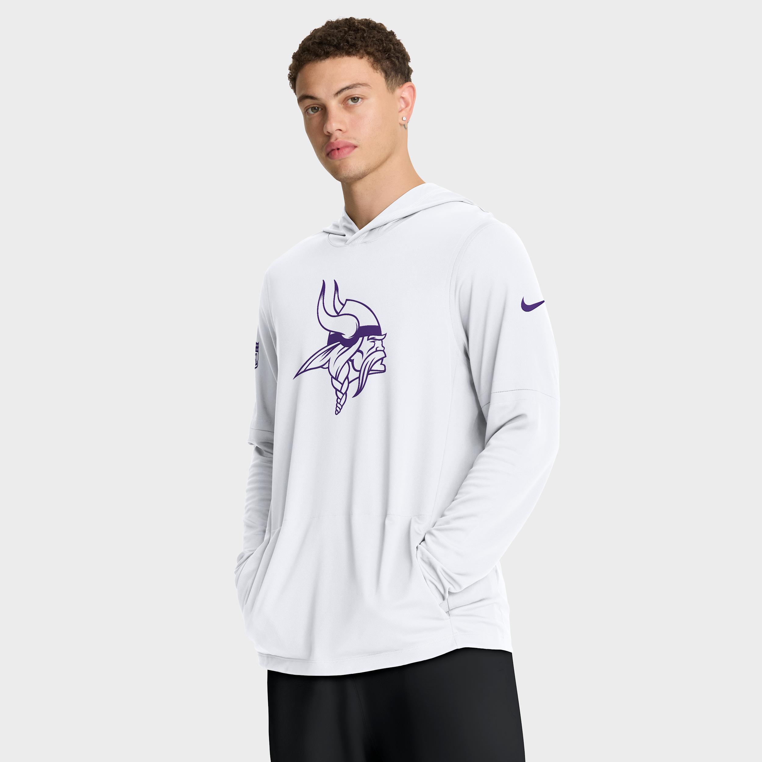 Minnesota Vikings Option Read Nike Mens Dri-FIT NFL Long-Sleeve Hooded Top | 03B910A9M-S58 Product Image