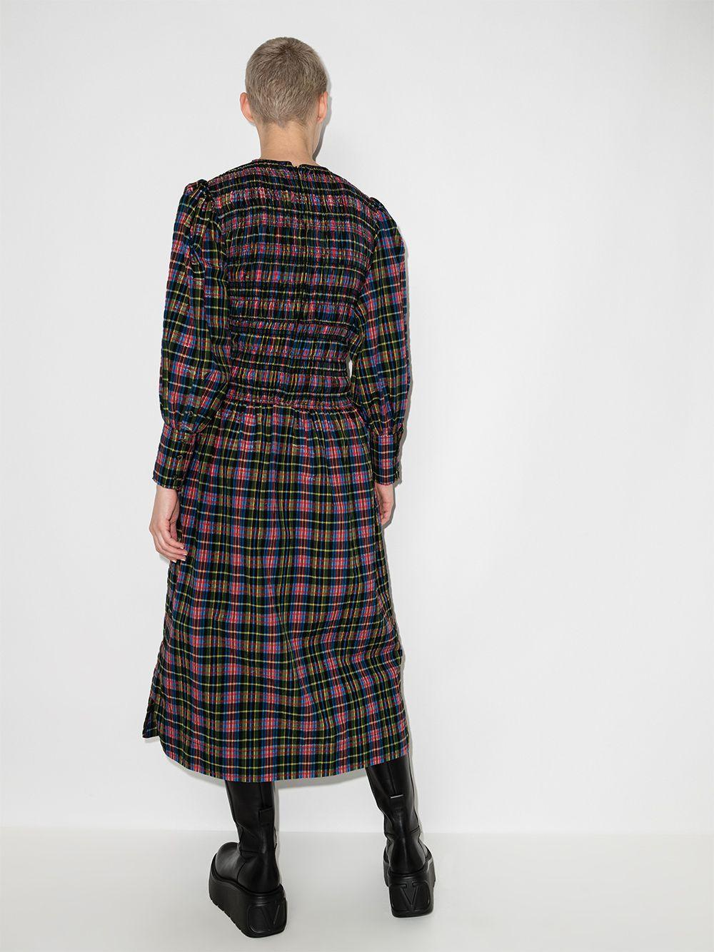 seersucker smocked midi dress Product Image