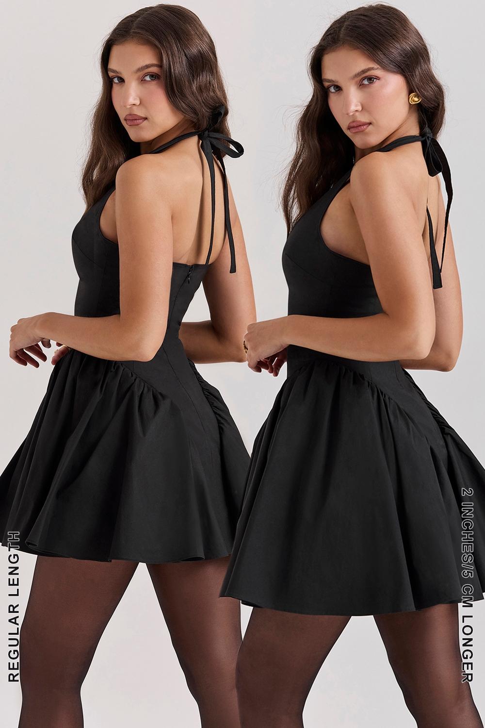 Valentia  black halter mini dress Product Image