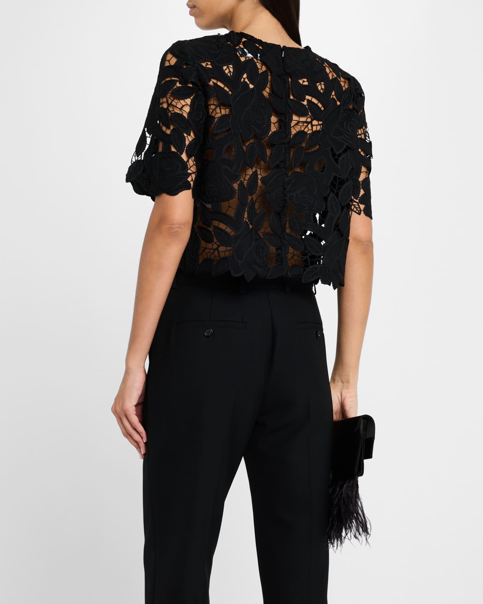 Guipure Lace Short-Sleeve Top Product Image