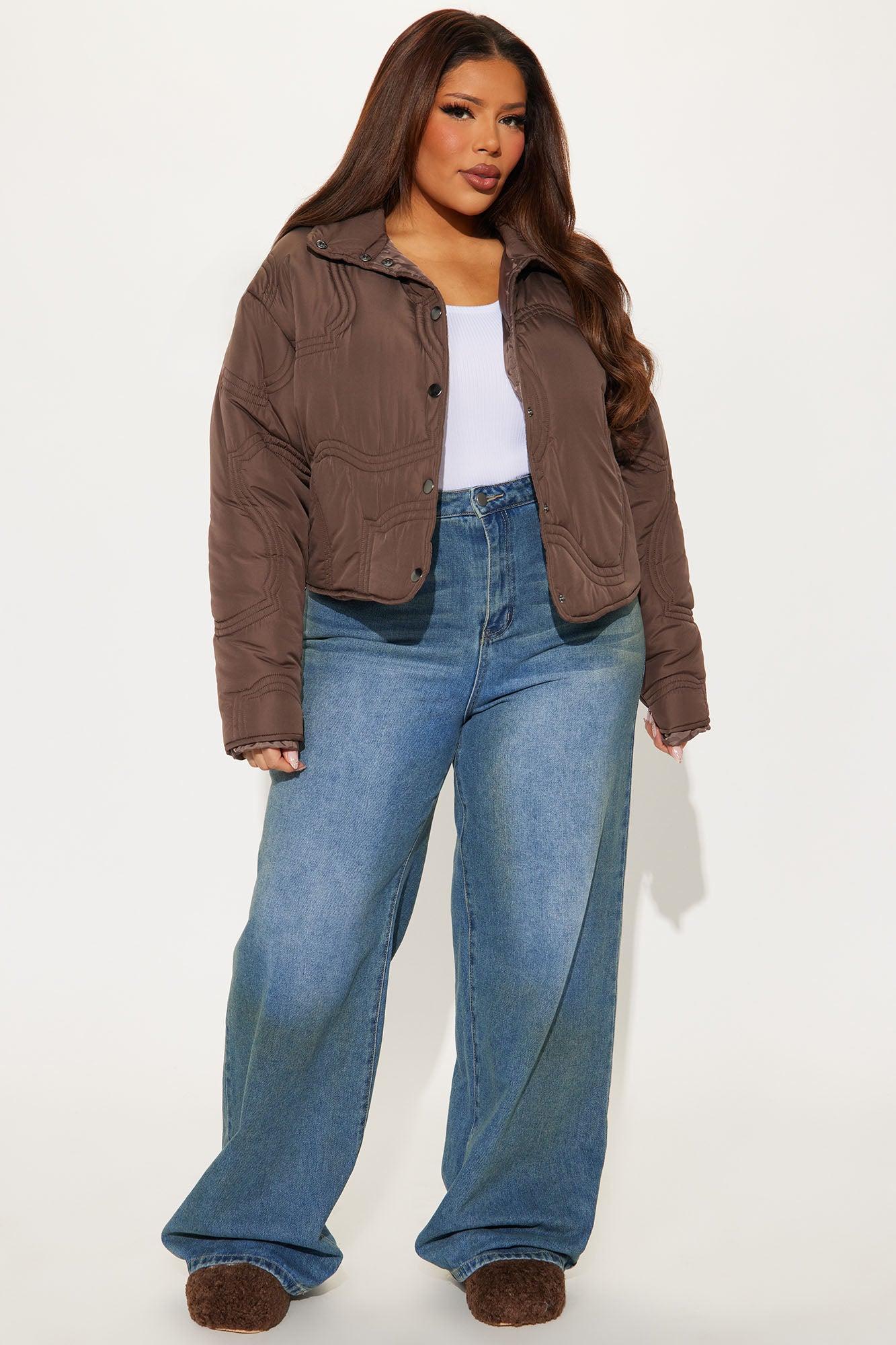 Sky High Light Weight Puffer Jacket - Chocolate Female Product Image