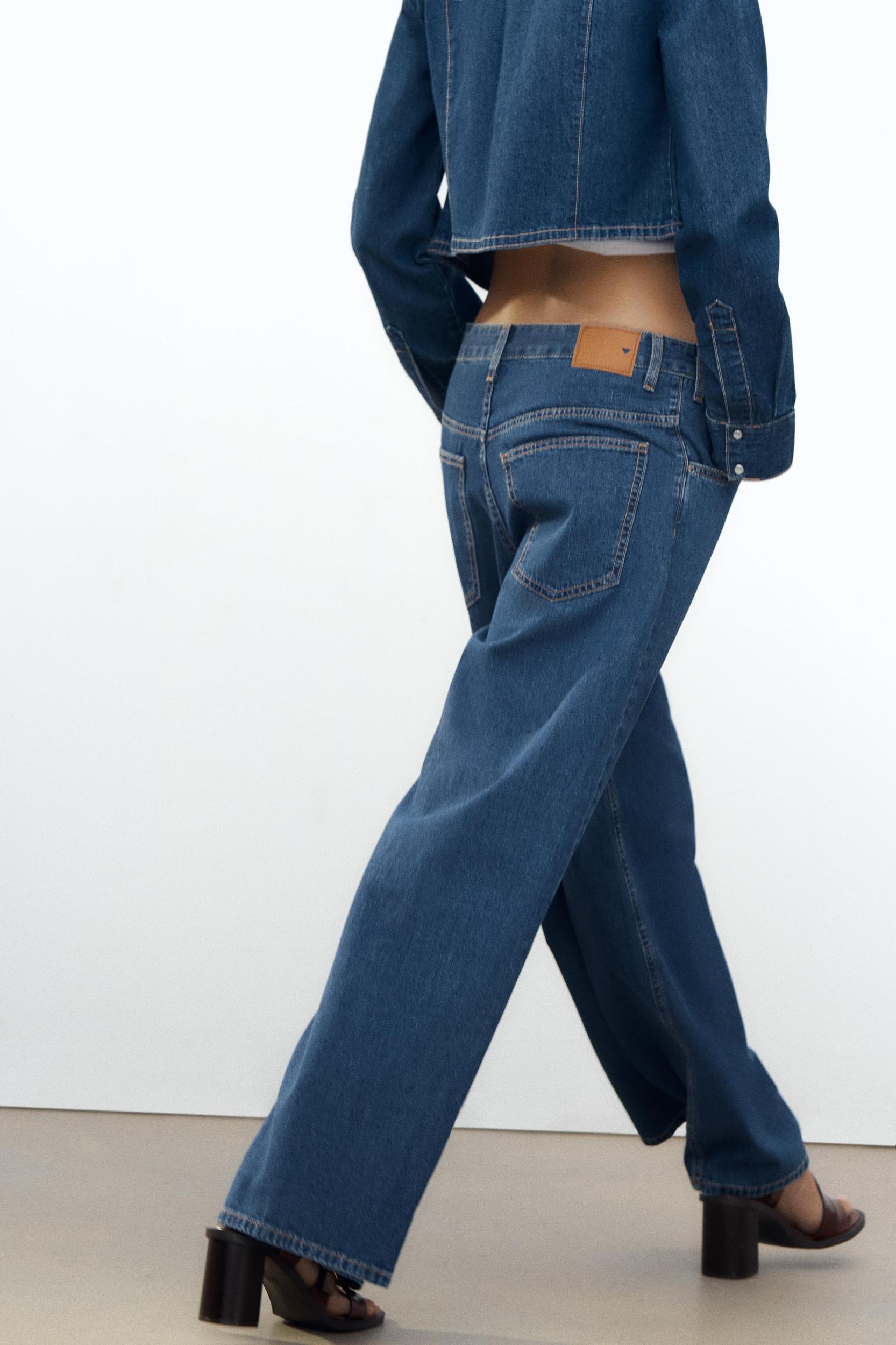 HIGH-WAISTED CROSSOVER OVERSIZE JEANS Product Image