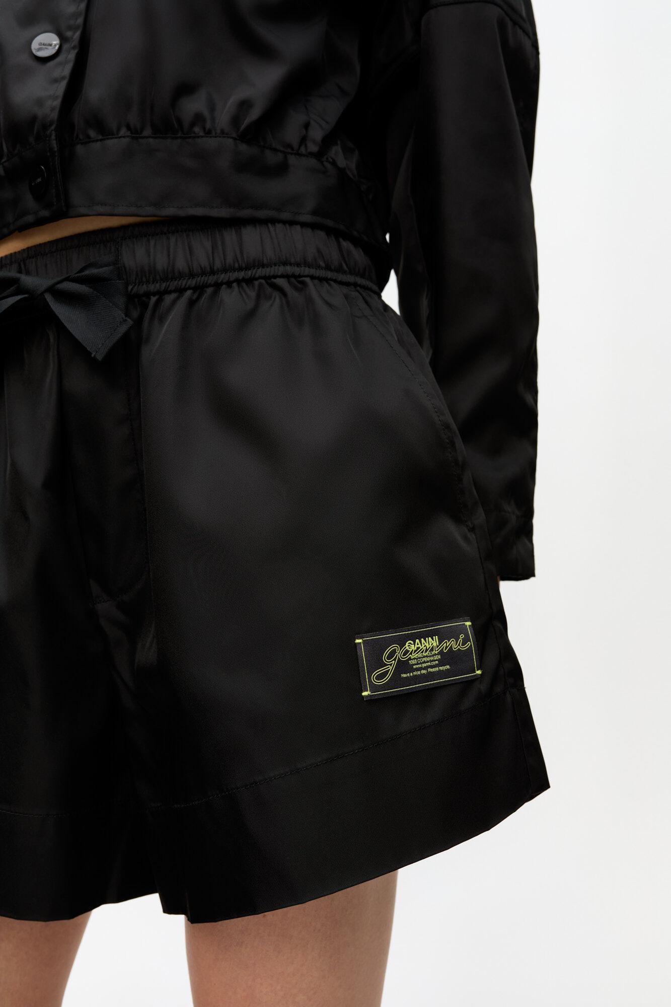 Black Duchesse Nylon Shorts Product Image