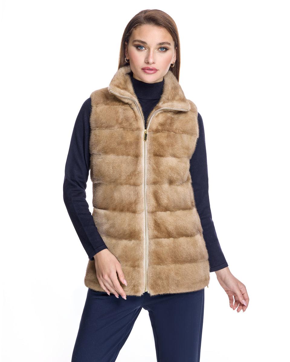 Mink Horizontal Vest With Side Vents Product Image