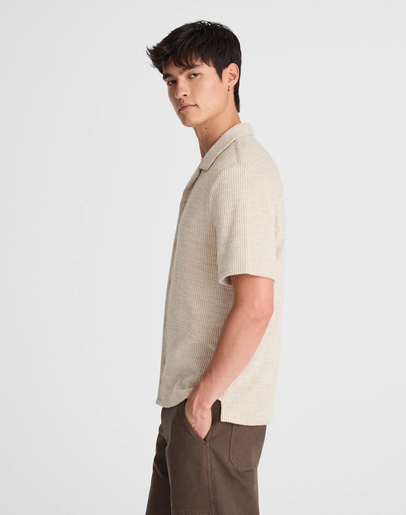 Textured Stripe Camp-Collar Shirt Product Image