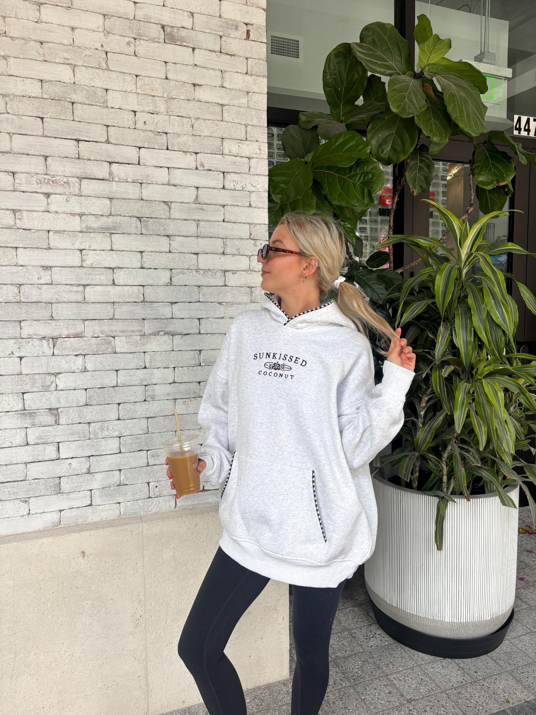 Pearl Grey Lexi Stitched Sunkissedcoconut Hoodie Product Image