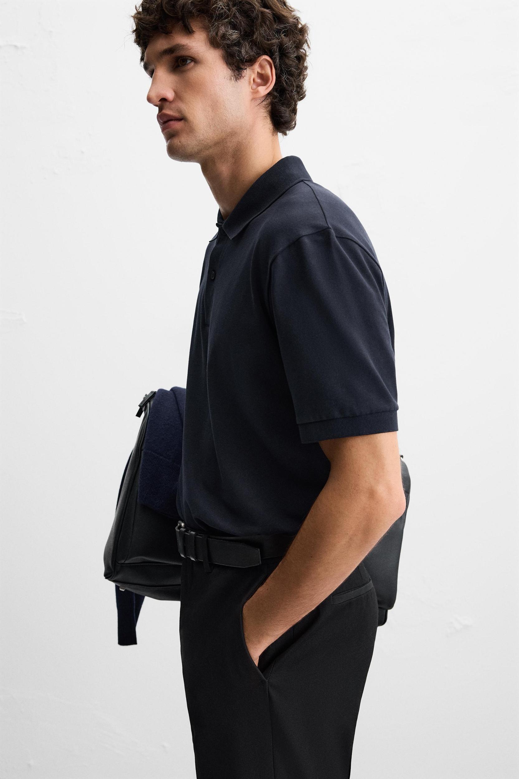 BASIC TEXTURED WEAVE PIQUÉ POLO Product Image