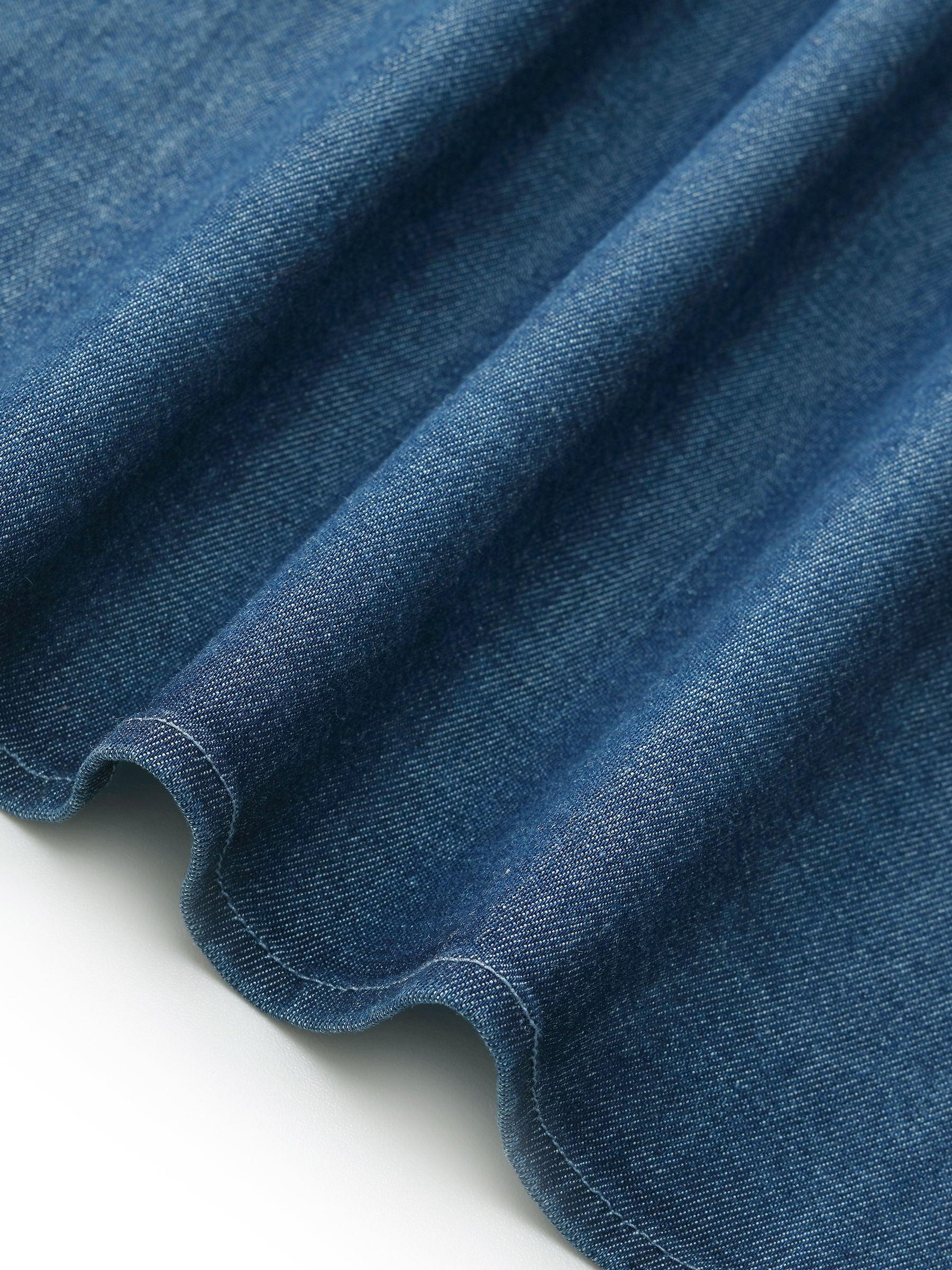 Denim Twist Front V-Neck Women Maxi Dress Product Image