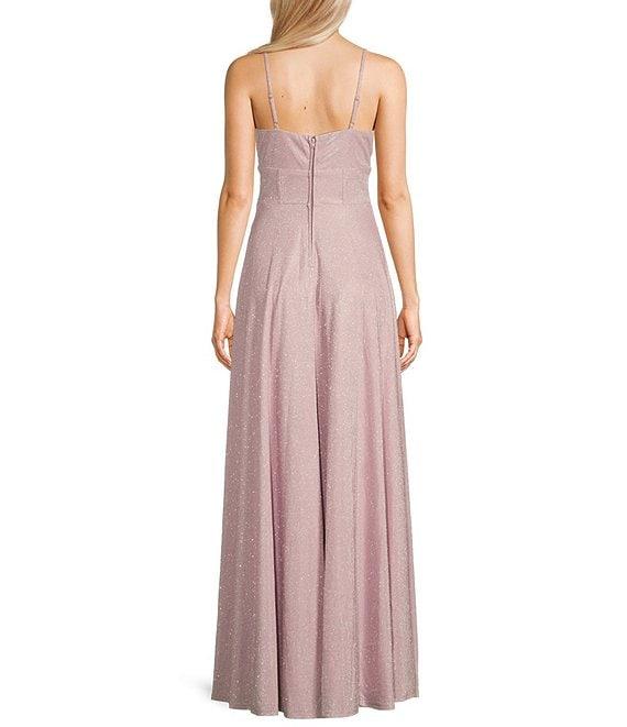 City Vibe Glitter Shine Corset Sleeveless Long Dress Product Image