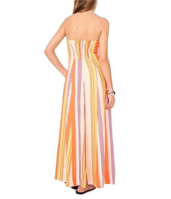 1. STATE Woven Striped Strapless Maxi Shift Dress Product Image