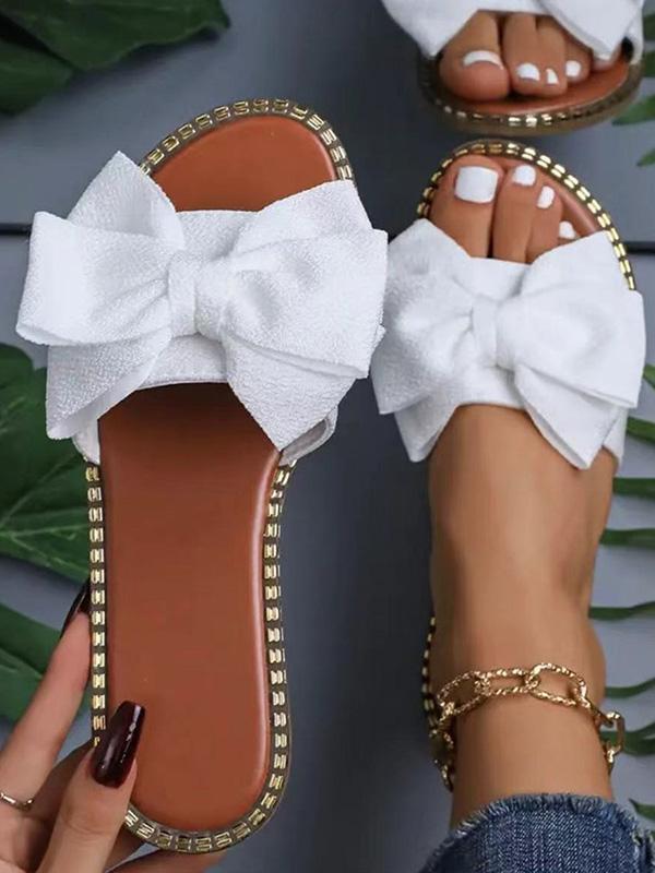 Bowknot Open Toe Split-Joint Slippers Product Image