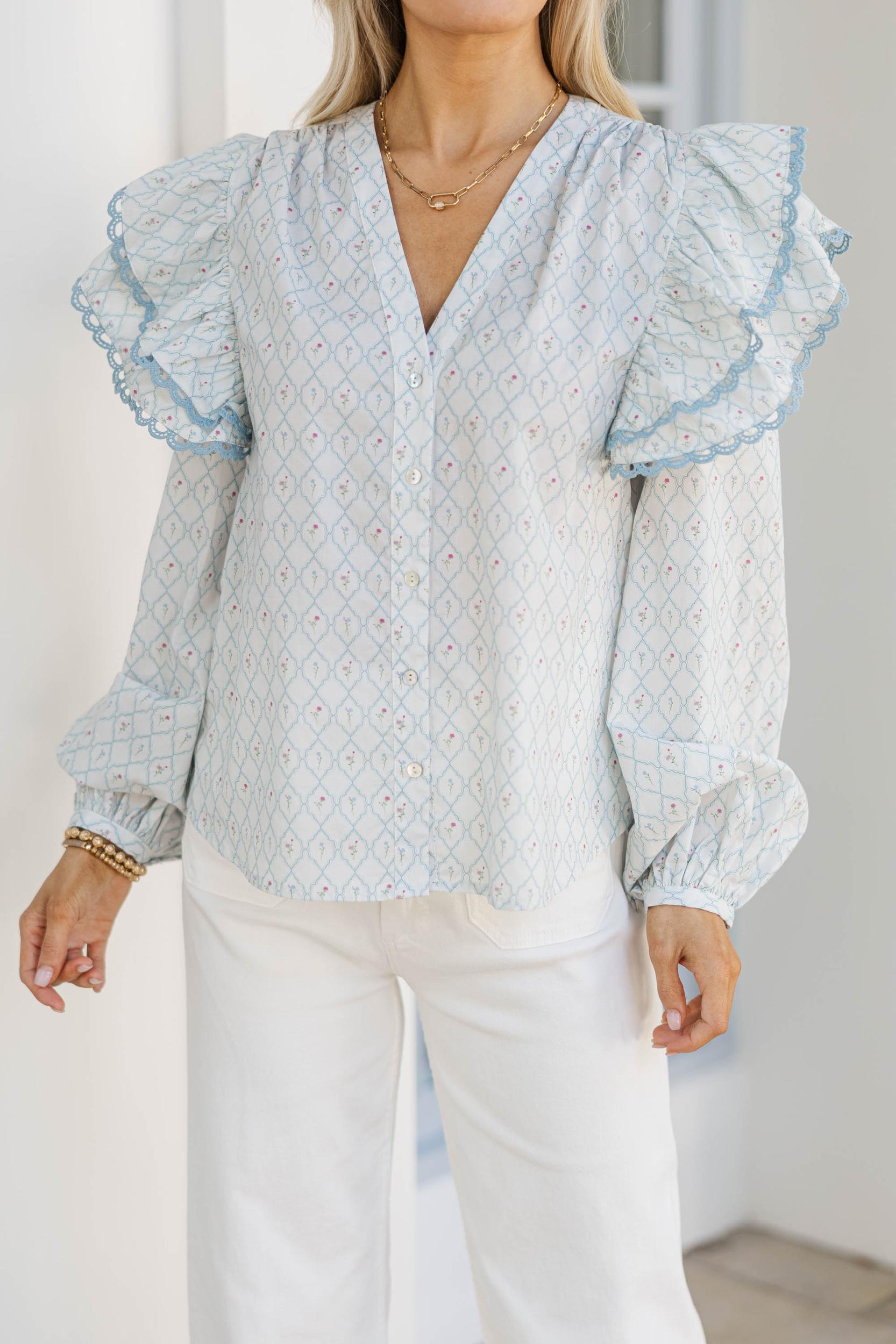 The Rendezvous Cream Medallion Blouse Female Product Image