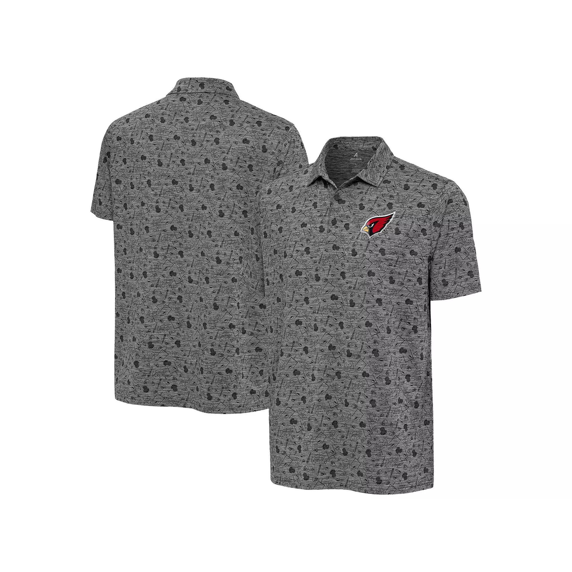 Men's Antigua Heather Black San Francisco 49ers Relentless Polo, Size: XXL, Charco Product Image