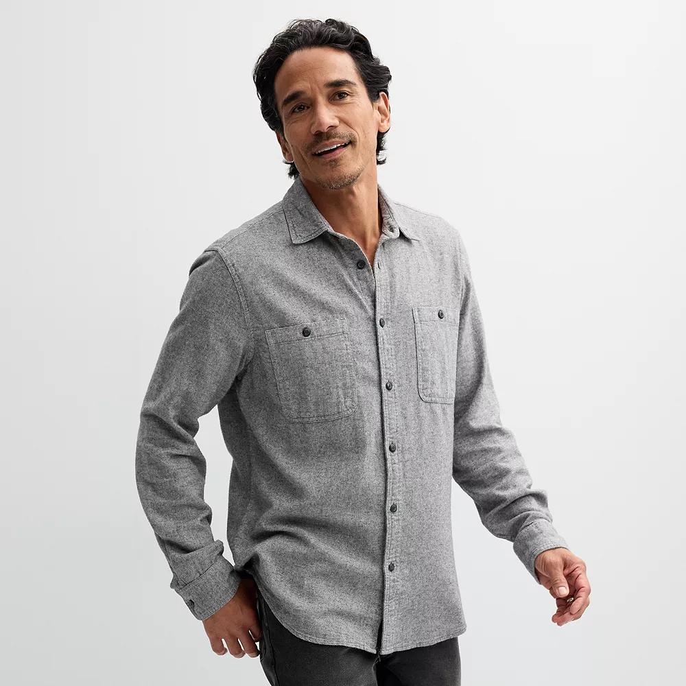 Men's Sonoma Goods For Life® Supersoft Flannel Button-Down Shirt,  Product Image